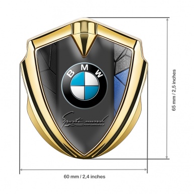 BMW Bodyside Domed Emblem Gold Blue Mosaic Sport Mind