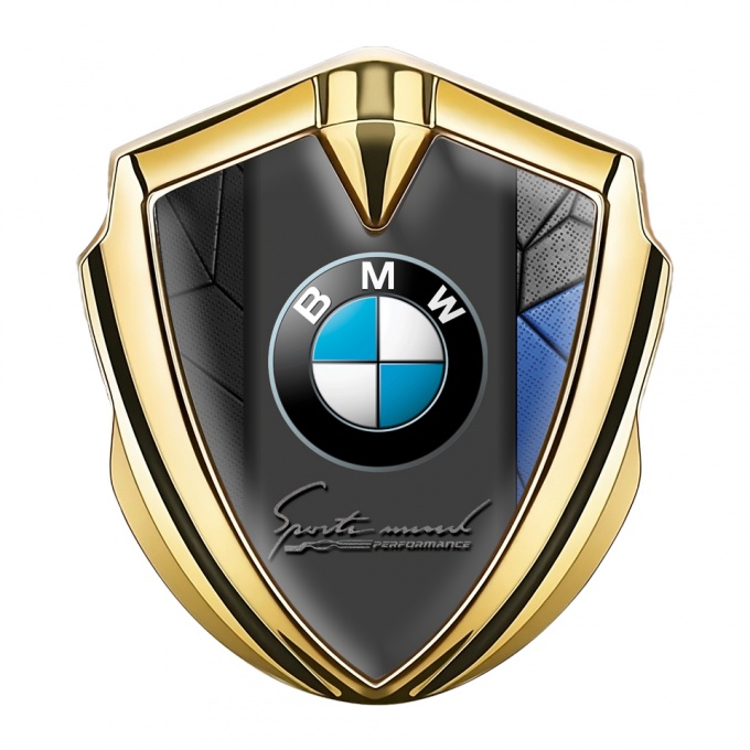 BMW Bodyside Domed Emblem Gold Blue Mosaic Sport Mind