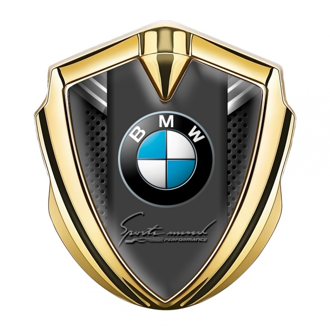 BMW Bodyside Badge Self Adhesive Gold Sport Mind Performance