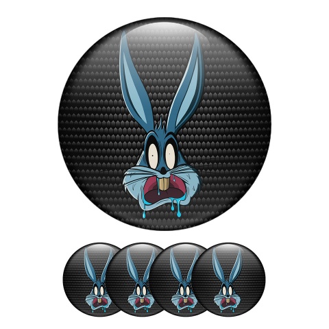 Skull Wheel Center Cap Domed Stickers Big Bunny