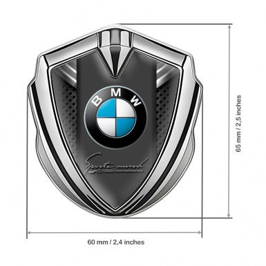 BMW Bodyside Badge Self Adhesive Silver Sport Mind Performance