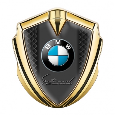 BMW Tuning Emblem Self Adhesive Gold Classic Logo Design