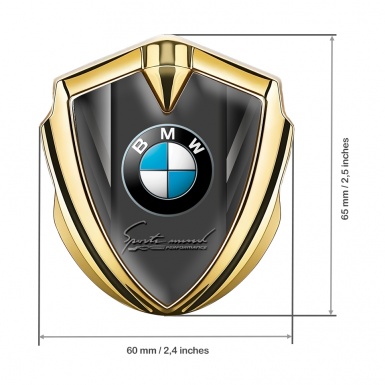 BMW Trunk Emblem Badge Gold Grey Pilon Sport Mind Edition