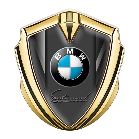 BMW Trunk Emblem Badge Gold Grey Pilon Sport Mind Edition
