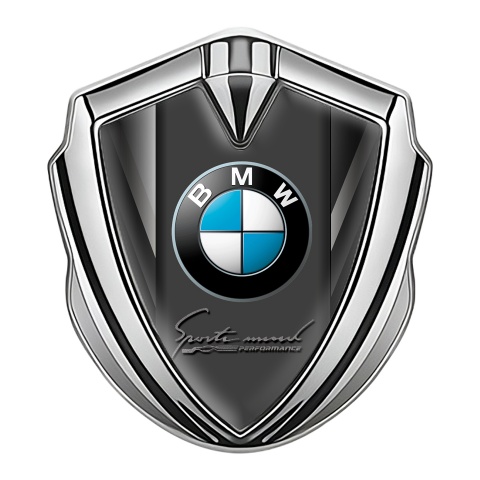 BMW Trunk Emblem Badge Silver Grey Pilon Sport Mind Edition