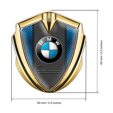 BMW Trunk Metal Emblem Badge Gold Blue Grate Sport Mind