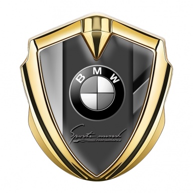 BMW Self Adhesive Bodyside Emblem Gold Grey Logo Performance