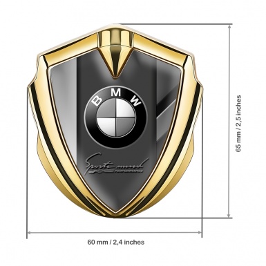 BMW Self Adhesive Bodyside Emblem Gold Grey Logo Performance