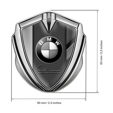 BMW Self Adhesive Bodyside Emblem Silver Grey Logo Performance