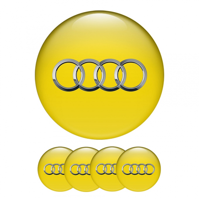 Audi Center Hub Dome Stickers Yellow Dream
