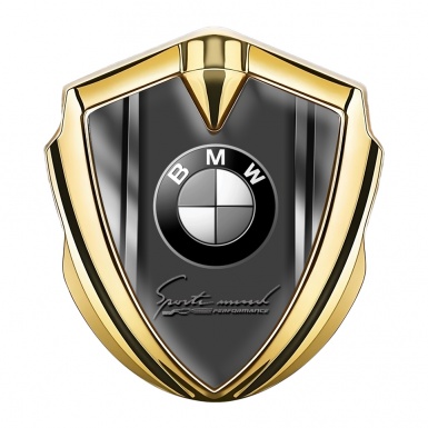 BMW Emblem Aufkleber Autozubehor Goldtonfarbe und Metallrahmen Design