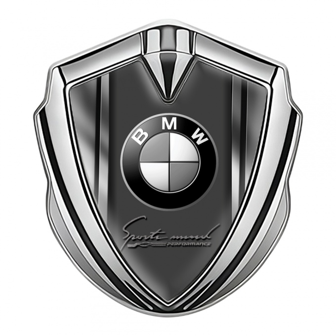 BMW Emblem Aufkleber Autozubehor Silbertonfarbe und Metallrahmen Design