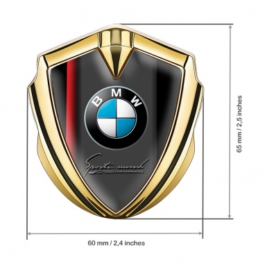 BMW Bodyside Domed Emblem Gold Red Line Sport Edition