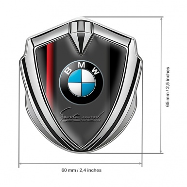 BMW Bodyside Domed Emblem Silver Red Line Sport Edition