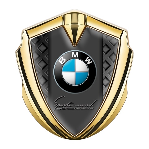 BMW Bodyside Badge Self Adhesive Gold Dark Grate Sport Mind