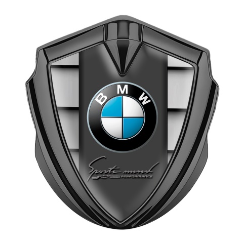 BMW Tuning Emblem Self Adhesive Graphite Shutter Sport Mind