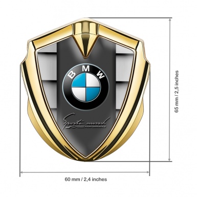 BMW Tuning Emblem Self Adhesive Gold Shutter Sport Mind