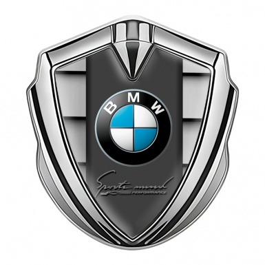 BMW Tuning Emblem Self Adhesive Silver Shutter Sport Mind