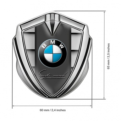 BMW Tuning Emblem Self Adhesive Silver Shutter Sport Mind