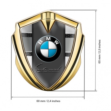 BMW Fender Emblem Badge Gold Dark Hex Sport Performance