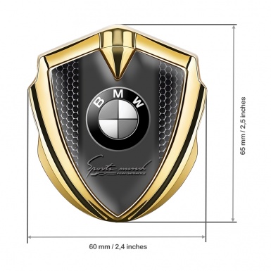 BMW Bodyside Domed Emblem Gold Dark Grate Sport Mind Performance