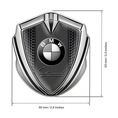 BMW Bodyside Domed Emblem Silver Dark Grate Sport Mind Performance