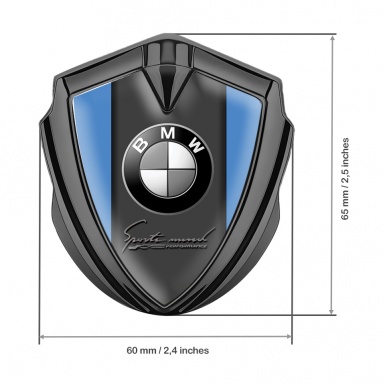 BMW Metal Emblem Self Adhesive Graphite Blue Base Sport Mind Performance