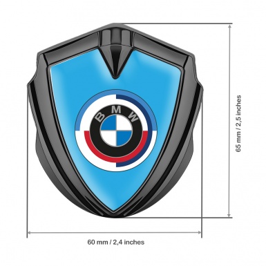 BMW Bodyside Domed Emblem Graphite Blue Base Color Logo Edition