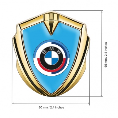 BMW Bodyside Domed Emblem Gold Blue Base Color Logo Edition