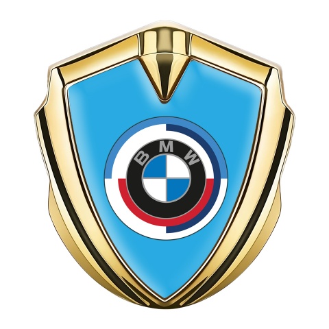 BMW Bodyside Domed Emblem Gold Blue Base Color Logo Edition