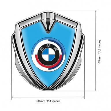 BMW Bodyside Domed Emblem Silver Blue Base Color Logo Edition