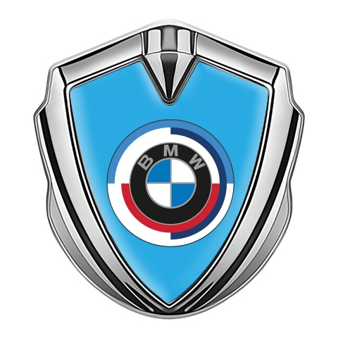BMW Bodyside Domed Emblem Silver Blue Base Color Logo Edition