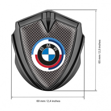 BMW Fender Metal Domed Emblem Graphite Grey Carbon Color Logo Design