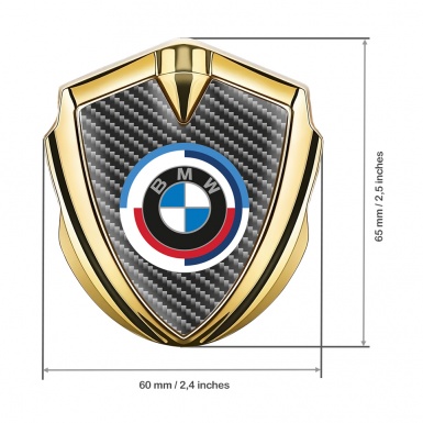 BMW Trunk Emblem Badge Gold Dark Carbon Colorful Center Logo