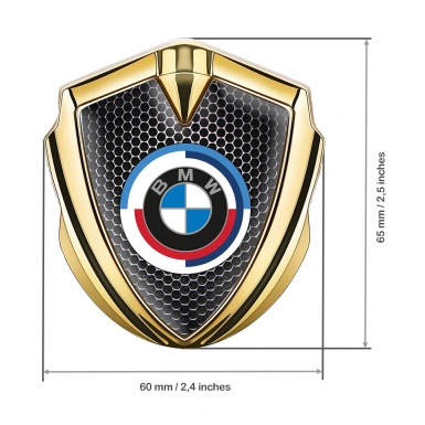 BMW Self Adhesive Bodyside Emblem Gold Dark Grate Color Logo Edition