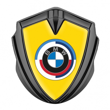 BMW Metal Emblem Self Adhesive Graphite Yellow Colorful Logo Edition