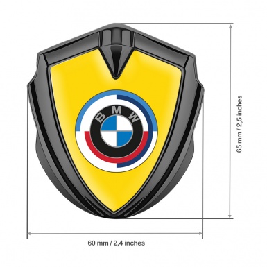 BMW Metal Emblem Self Adhesive Graphite Yellow Colorful Logo Edition