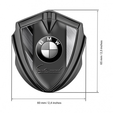 BMW Bodyside Badge Self Adhesive Graphite Brushed Surface Sport Mind