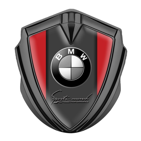 BMW Tuning Emblem Self Adhesive Graphite Red Base Sport Performance