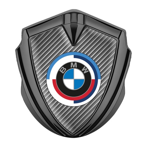 BMW Fender Metal Domed Emblem Graphite Light Carbon Center Color Logo