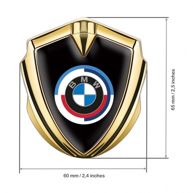 BMW Trunk Emblem Badge Gold Black Foundation Color Logo Design