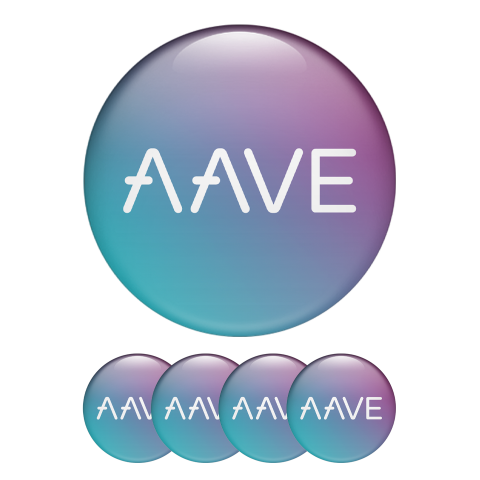 Aave Crypto Domed Stickers Multicolor Logo