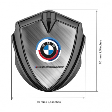 BMW Bodyside Domed Emblem Graphite Brushed Metal Effect M Performance