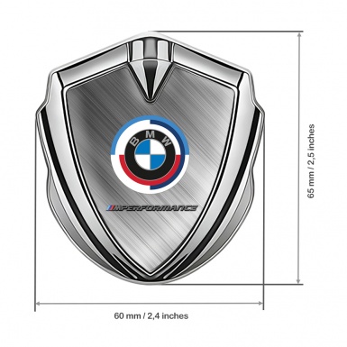 BMW Bodyside Domed Emblem Silver Brushed Metal Effect M Performance