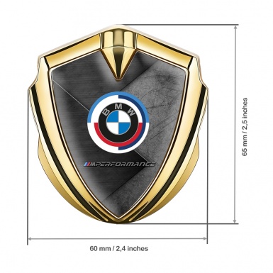 BMW Bodyside Badge Self Adhesive Gold Dark Plate M Performance 