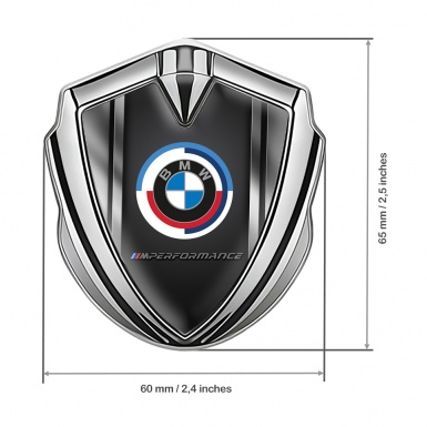 BMW Tuning Emblem Self Adhesive Silver Black Base M Performance
