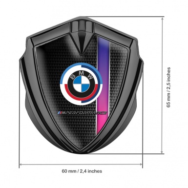 BMW Fender Emblem Badge Graphite Carbon Color Stripe M Performance