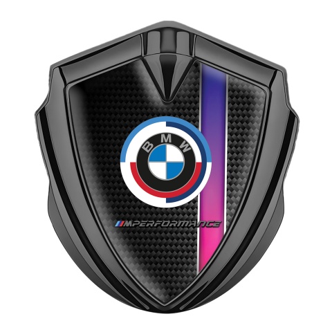 BMW Fender Emblem Badge Graphite Carbon Color Stripe M Performance