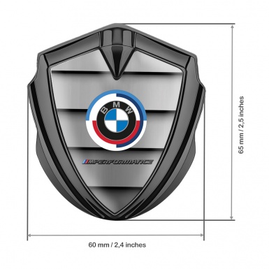 BMW Trunk Metal Emblem Badge Graphite Shutter Effect M Performance