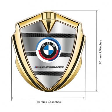 BMW Self Adhesive Bodyside Emblem Gold Hex Plates M Performance